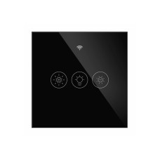 WiFi Smart Light Dimmer Switch RF433 Glass Touch Switch - Black
